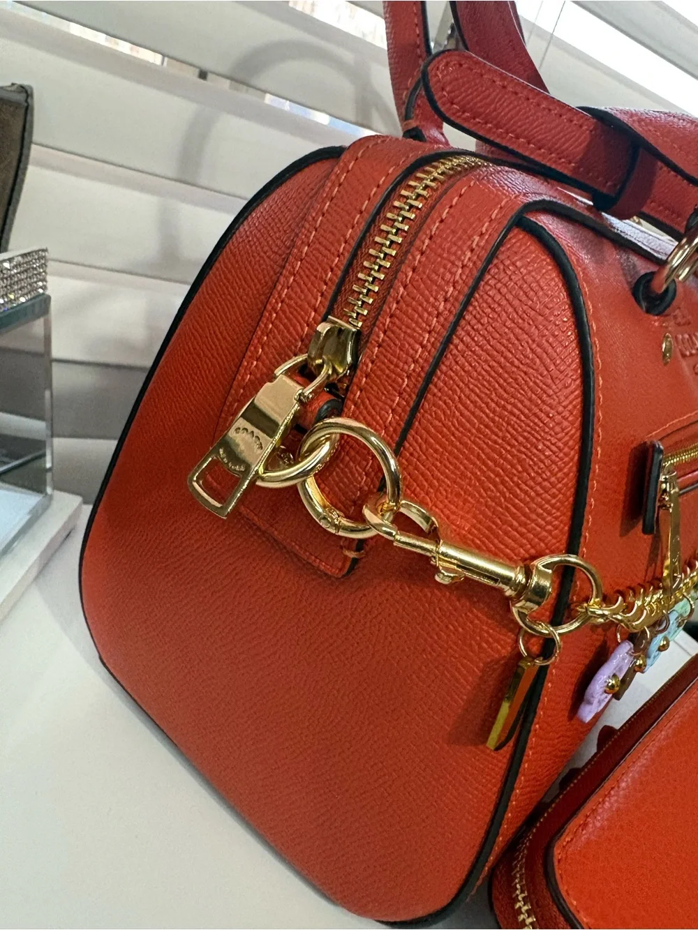 🧡Coach Orange-Red Rowan Satchel Bag Set🧡